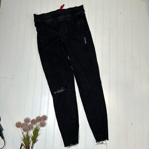 Spanx jeans women’s size medium m black skinny distressed